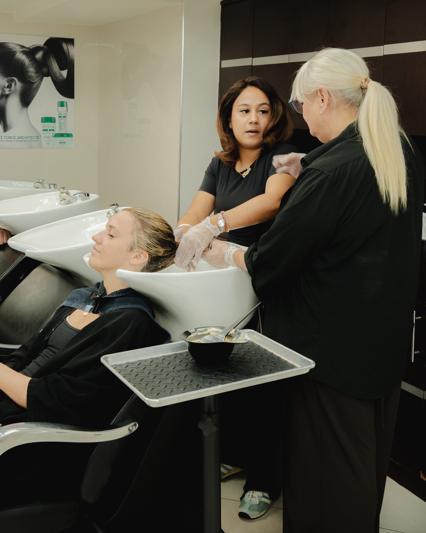 Stylists working together at Salon Icon NYC