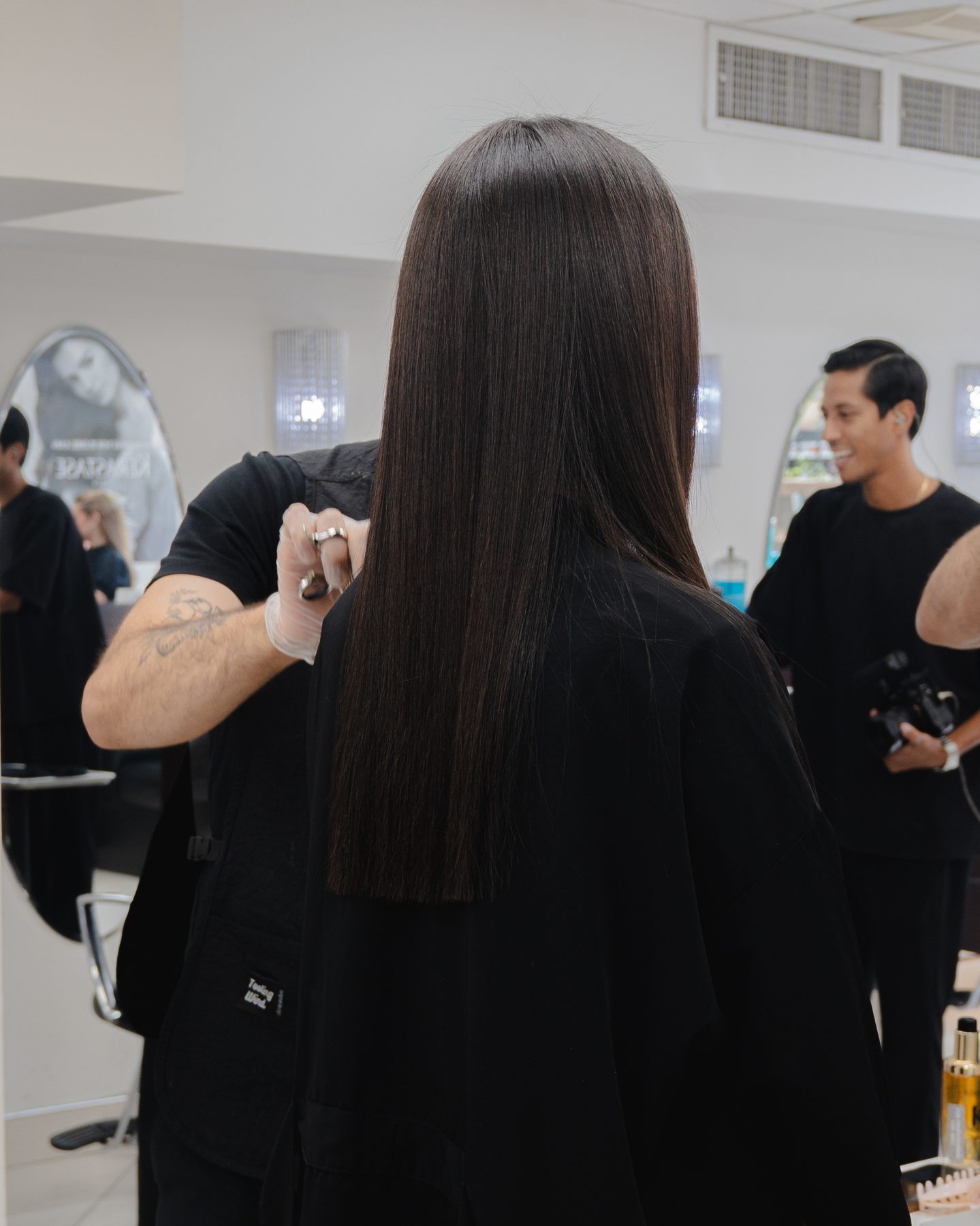 Sleek finish styling at Salon Icon NYC